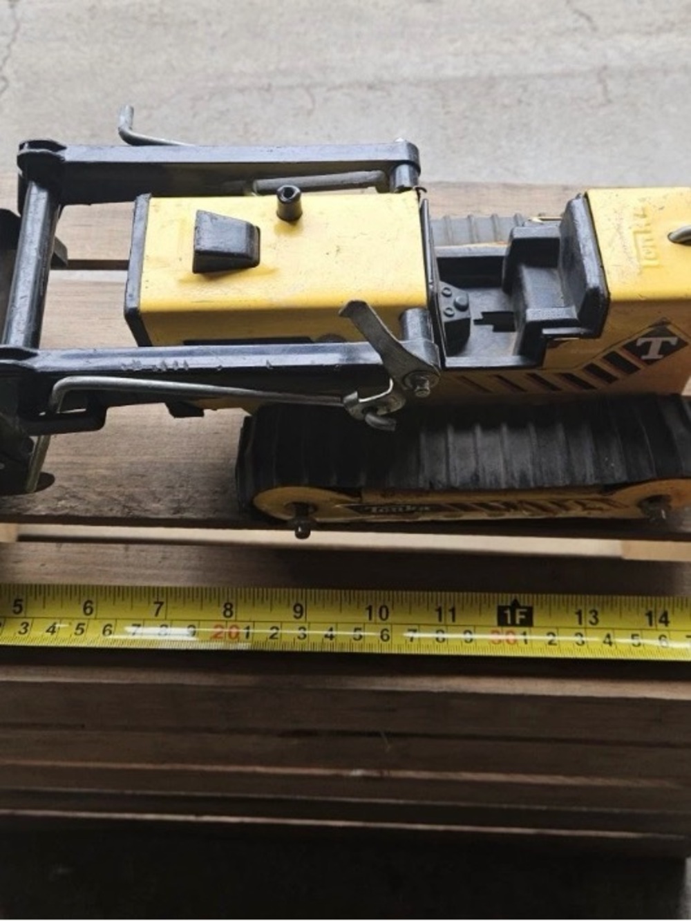 Vintage Tonka 13" Tracked Trencher Bulldozer Construction Toy